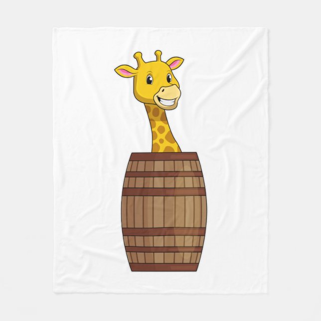 Giraffe with Barrel Fleecefilt (Framsidan)