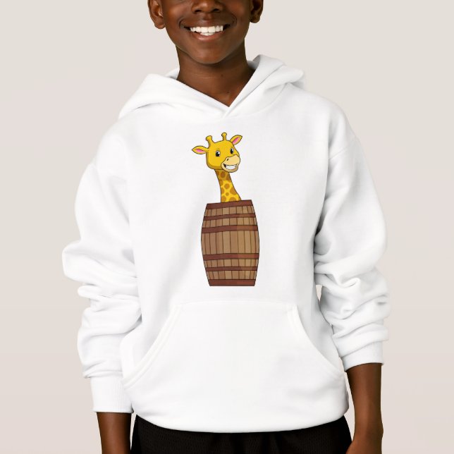 Giraffe with Barrel T Shirt (Framsida)