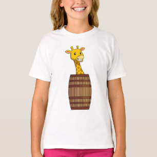 Giraffe with Barrel T Shirt