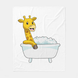 Giraffe with Bathtub with Foam Fleecefilt
