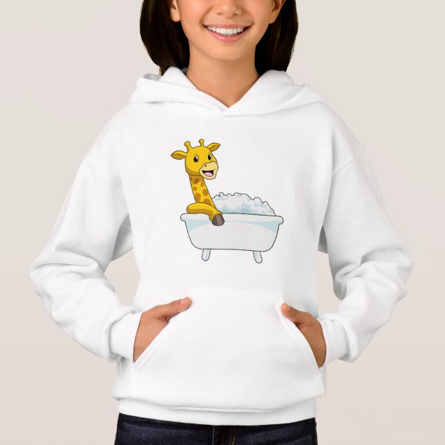 Giraffe with Bathtub with Foam T Shirt (Framsida)