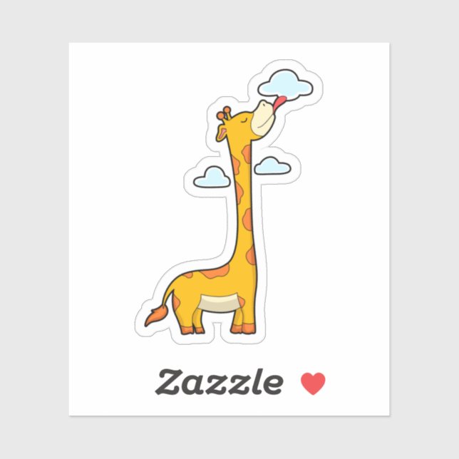 Giraffe with Clouds Klistermärken (Ark)