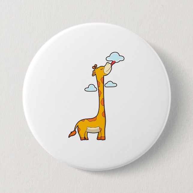 Giraffe with Clouds Knapp (Framsida)