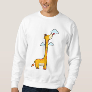 Giraffe with Clouds Lång Ärmad Tröja