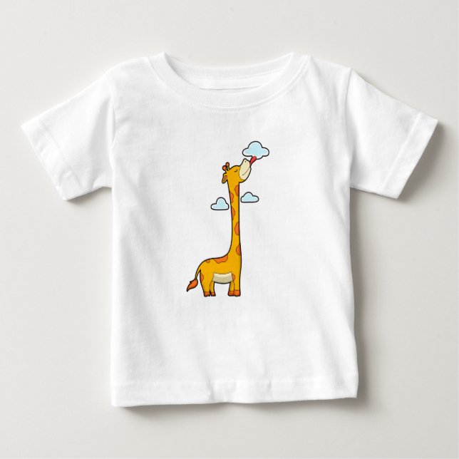 Giraffe with Clouds T Shirt (Framsida)