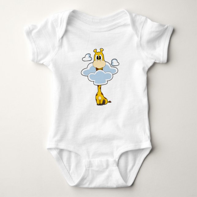 Giraffe with Clouds T Shirt (Framsida)