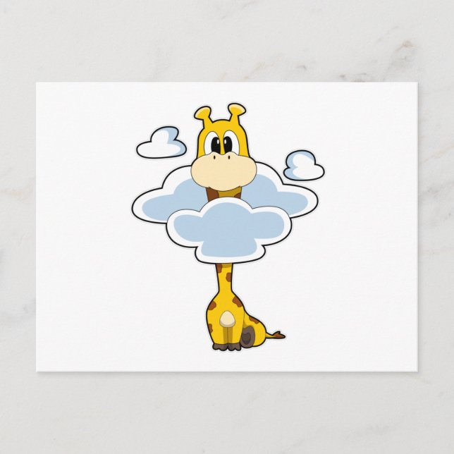 Giraffe with Clouds Vykort (Framsida)