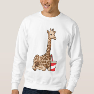 Giraffe with Drink Lång Ärmad Tröja