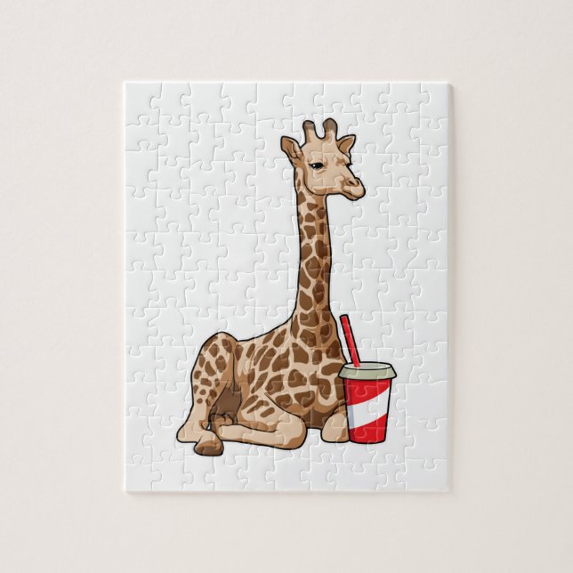 Giraffe with Drink Pussel (Vertikal)