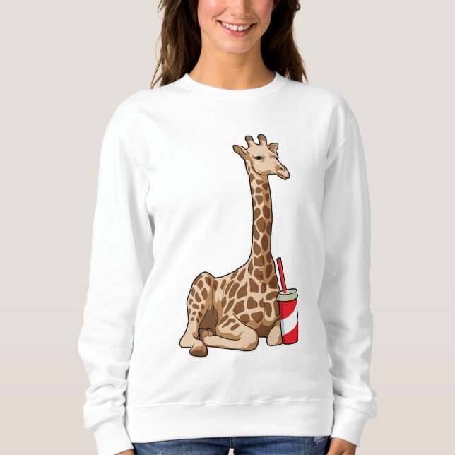 Giraffe with Drink T Shirt (Framsida)