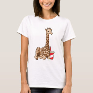 Giraffe with Drink T Shirt