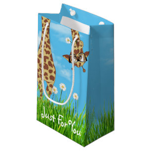 Giraffe with Glass in Grass