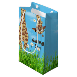 Giraffe with Glass in Grass