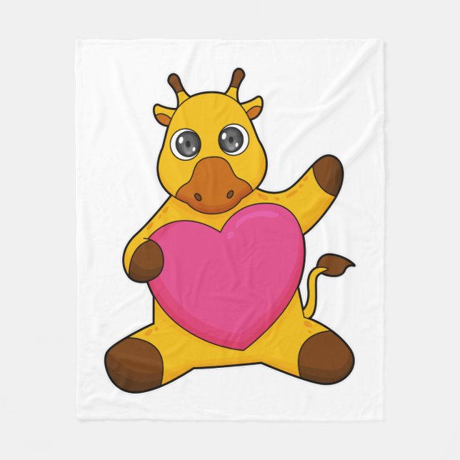 Giraffe with Heart Fleecefilt (Framsidan)