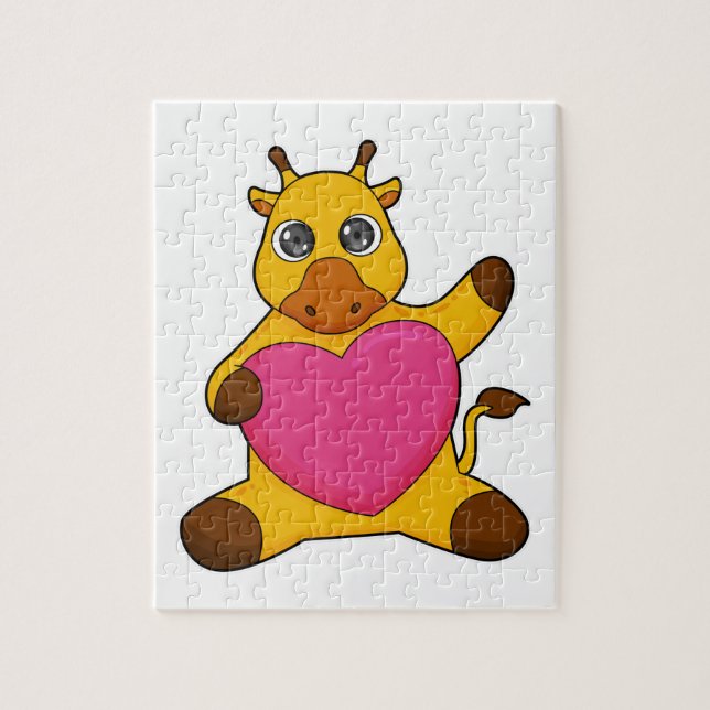 Giraffe with Heart Pussel (Vertikal)