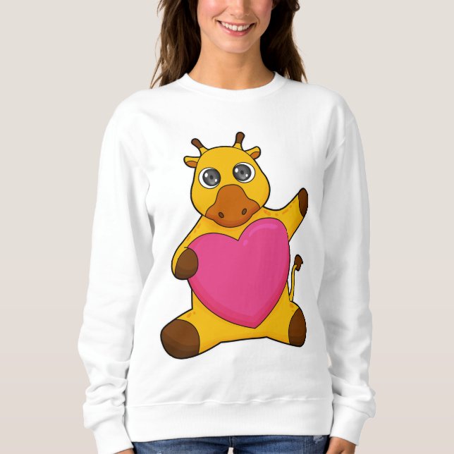Giraffe with Heart T Shirt (Framsida)
