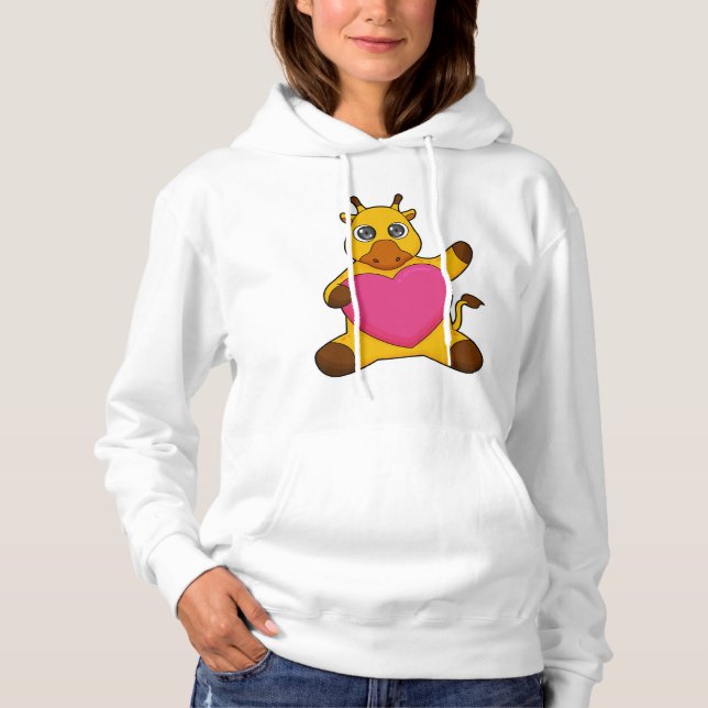 Giraffe with Heart T Shirt (Framsida)