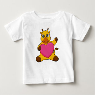 Giraffe with Heart T Shirt