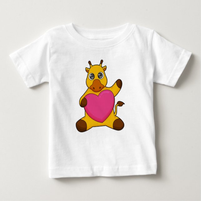 Giraffe with Heart T Shirt (Framsida)