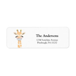 Giraffe with Mask Returadress Returadress Etikett