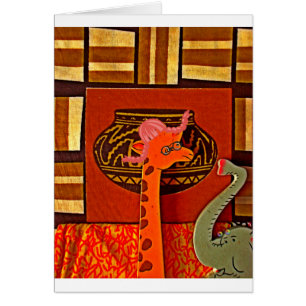 Giraffe with Muffin: A Cute African Design Hälsningskort