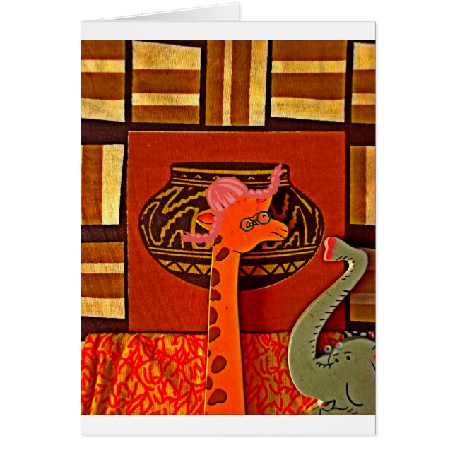 Giraffe with Muffin: A Cute African Design Hälsningskort (Framsidan)