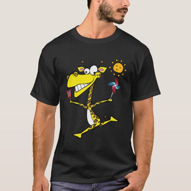 Giraffe with Pinjul T Shirt (Framsida)