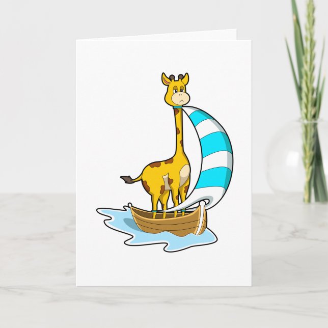 Giraffe with Sailing boat Kort (Framsida)