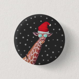 Giraffe with Santa Hat and Sunglass on Black Knapp