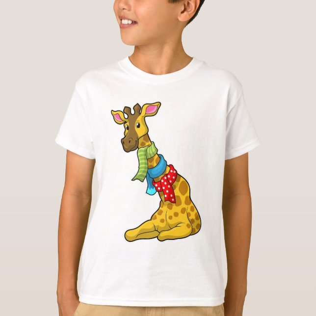 Giraffe with Scarf T Shirt (Framsida)