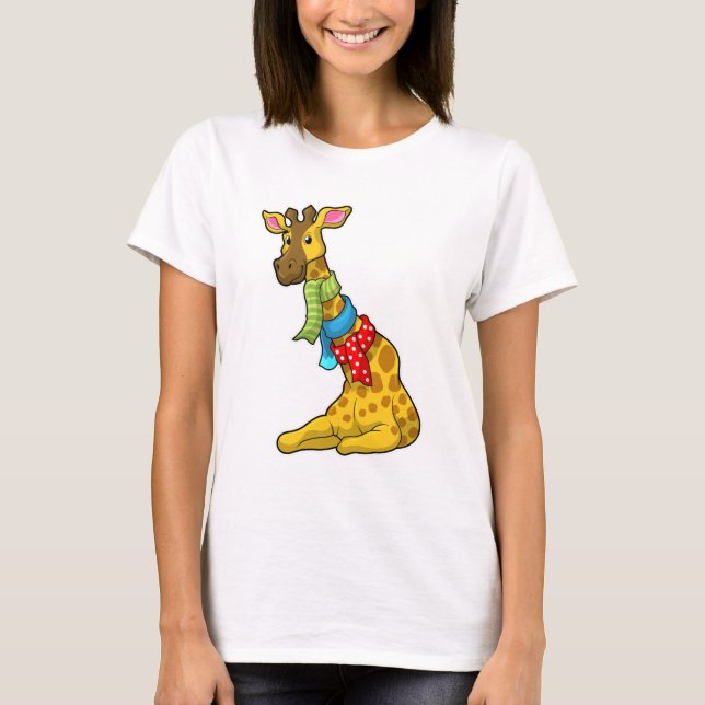 Giraffe with Scarf T Shirt (Framsida)