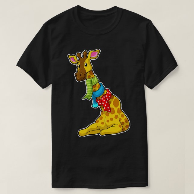 Giraffe with Scarf T Shirt (Design framsida)