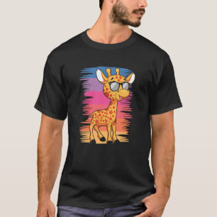 Giraffe with Sunglass Cute Animal för manar Women T Shirt