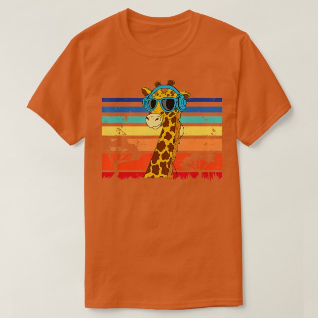Giraffe with sunglass Giraffe Älskare Zoo Animal W T Shirt (Design framsida)