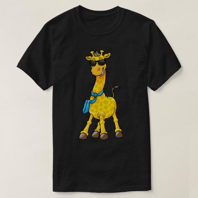 Giraffe with Sunglasses and Scarf T Shirt (Design framsida)