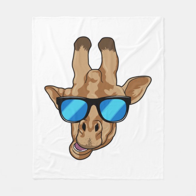 Giraffe with Sunglasses Fleecefilt (Framsidan)