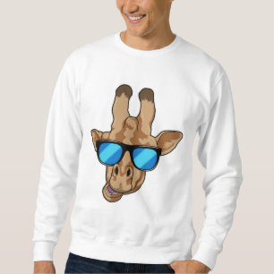 Giraffe with Sunglasses Lång Ärmad Tröja