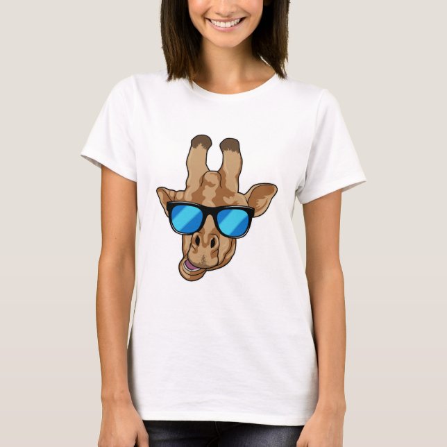 Giraffe with Sunglasses T Shirt (Framsida)