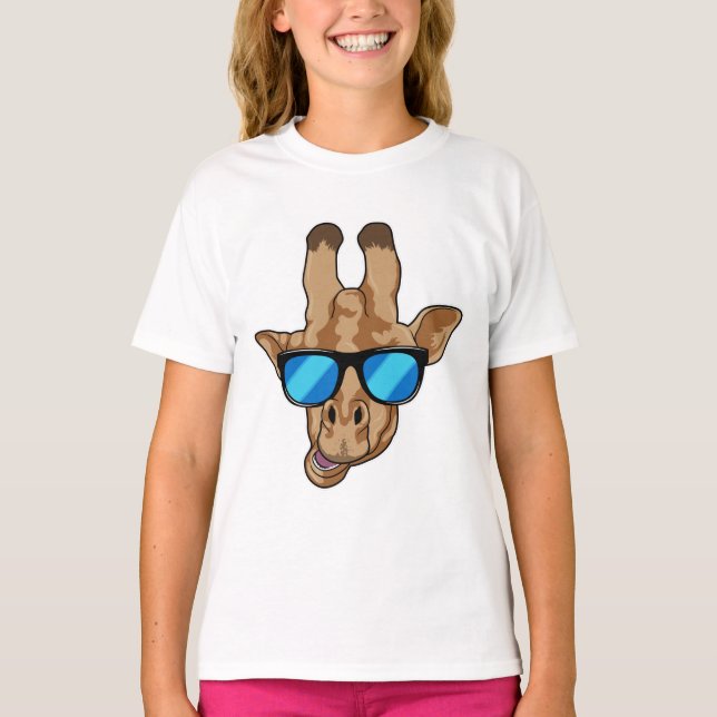 Giraffe with Sunglasses T Shirt (Framsida)