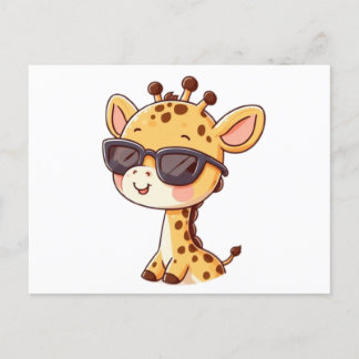 Giraffe with sunglasses vykort