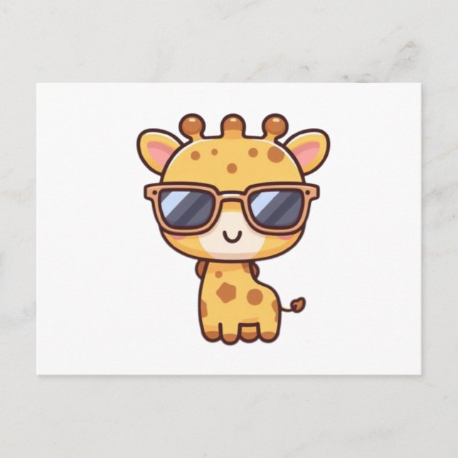 Giraffe with sunglasses vykort (Framsida)