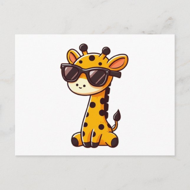 Giraffe with sunglasses vykort (Framsida)
