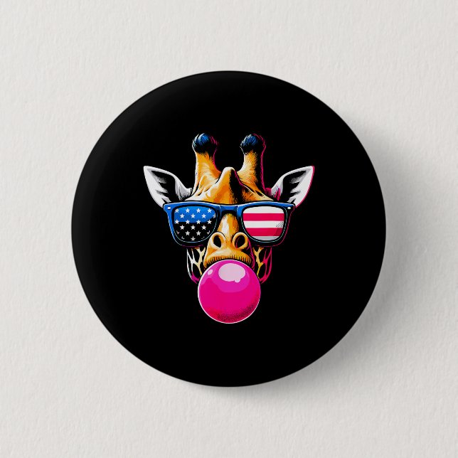 Giraffe with USA Gles and Bubblegum 4:e juli Knapp (Framsida)