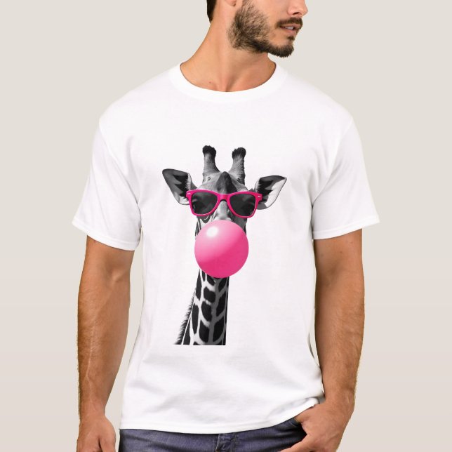Giraffe Women Giraffe Face with Sunglasses Wild An T Shirt (Framsida)
