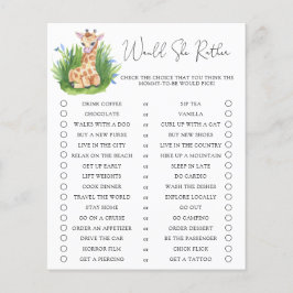Giraffe / Would She Rather Baby Shower-spel