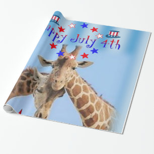 Giraffe Wrapping Papper 4 juli Presentpapper