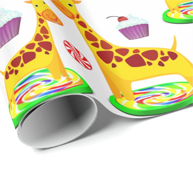Giraffe Wrapping Papper Presentpapper (Rullad Hörn)