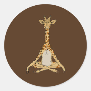 Giraffe Yoga  Runt Klistermärke