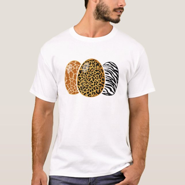 Giraffe Zebra Leopard Påskägg Mönster Cute Öster T Shirt (Framsida)