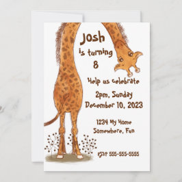 Giraffe, Zoo Animals Birthday, anpassningsbar Inbjudningar